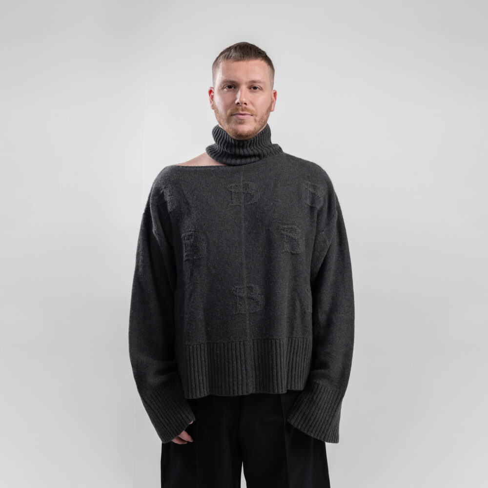 AREV monogram knit wool baron studio