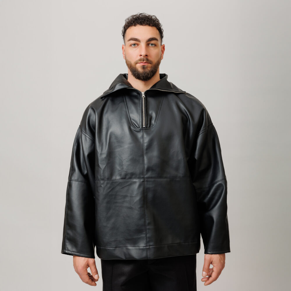 BABUSHKA vegan leather 3/4 zip jacket baron studio