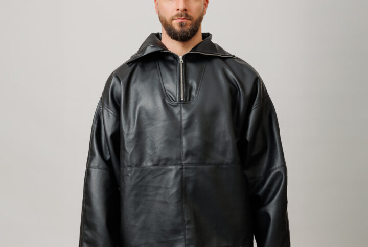 BABUSHKA vegan leather 3/4 zip jacket baron studio